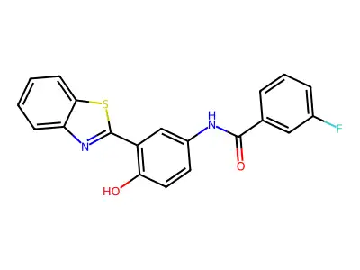 N-(3-(benzo[d]thiazol-2-yl)-4-hydroxyphenyl)-3-fluorobenzamide structure