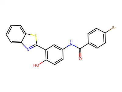 N-(3-(benzo[d]thiazol-2-yl)-4-hydroxyphenyl)-4-bromobenzamide structure