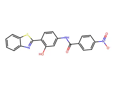 N-(4-Benzothiazol-2-yl-3-hydroxy-phenyl)-4-nitro-benzamide structure