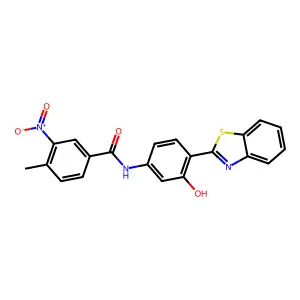 N-[4-(1,3-benzothiazol-2-yl)-3-hydroxyphenyl]-4-methyl-3-nitrobenzamide structure