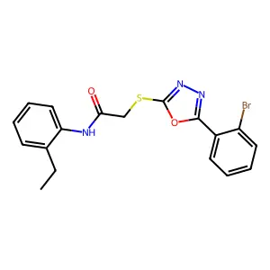 2-((5-(2-Bromophenyl)-1,3,4-oxadiazol-2-yl)thio)-N-(2-ethylphenyl)acetamide structure
