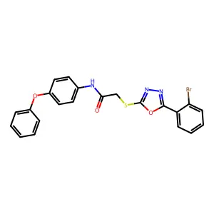 2-((5-(2-Bromophenyl)-1,3,4-oxadiazol-2-yl)thio)-N-(4-phenoxyphenyl)acetamide structure