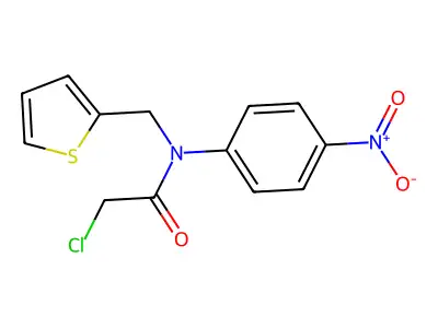 2-chloro-N-(4-nitrophenyl)-N-[(thiophen-2-yl)methyl]acetamide structure