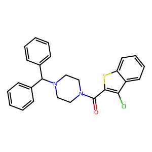 (4-Benzhydryl-piperazin-1-yl)-(3-chloro-benzo[b]thiophen-2-yl)-methanone structure