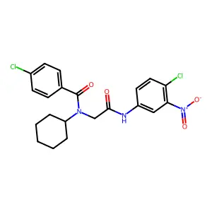 4-Chloro-N-[(4-chloro-3-nitro-phenylcarbamoyl)-methyl]-N-cyclohexyl-benzamide structure
