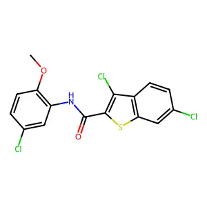 3,6-Dichloro-N-(5-chloro-2-methoxyphenyl)benzo[b]thiophene-2-carboxamide structure