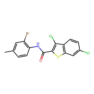 N-(2-Bromo-4-methylphenyl)-3,6-dichlorobenzo[b]thiophene-2-carboxamide structure