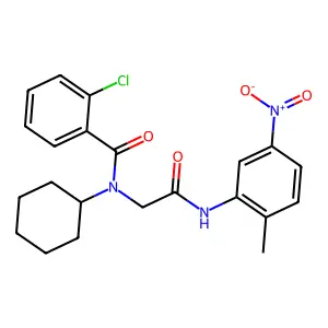 2-Chloro-N-cyclohexyl-N-[(2-methyl-5-nitro-phenylcarbamoyl)-methyl]-benzamide structure