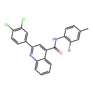 N-(2-bromo-4-methylphenyl)-2-(3,4-dichlorophenyl)quinoline-4-carboxamide structure