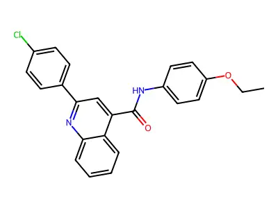 2-(4-chlorophenyl)-N-(4-ethoxyphenyl)quinoline-4-carboxamide structure