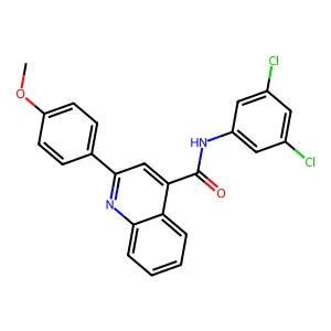N-(3,5-dichlorophenyl)-2-(4-methoxyphenyl)quinoline-4-carboxamide structure