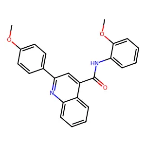 N-(2-methoxyphenyl)-2-(4-methoxyphenyl)quinoline-4-carboxamide structure
