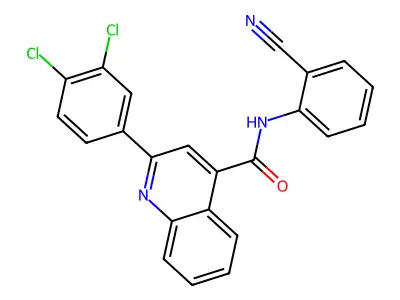 N-(2-cyanophenyl)-2-(3,4-dichlorophenyl)quinoline-4-carboxamide structure