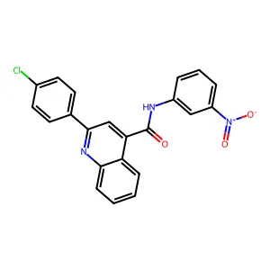2-(4-chlorophenyl)-N-(3-nitrophenyl)quinoline-4-carboxamide structure