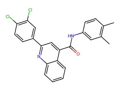2-(3,4-dichlorophenyl)-N-(3,4-dimethylphenyl)quinoline-4-carboxamide structure