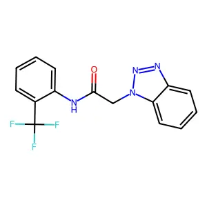 2-(1H-Benzo[d][1,2,3]triazol-1-yl)-N-(2-(trifluoromethyl)phenyl)acetamide structure