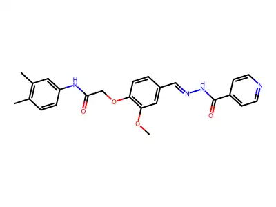 N-(3,4-Dimethylphenyl)-2-(4-((2-isonicotinoylhydrazono)methyl)-2-methoxyphenoxy)acetamide structure