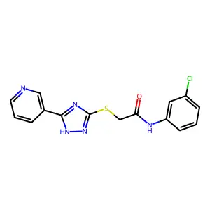 N-(3-Chlorophenyl)-2-((3-(pyridin-3-yl)-1H-1,2,4-triazol-5-yl)thio)acetamide structure