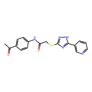 N-(4-Acetylphenyl)-2-((3-(pyridin-3-yl)-1H-1,2,4-triazol-5-yl)thio)acetamide structure