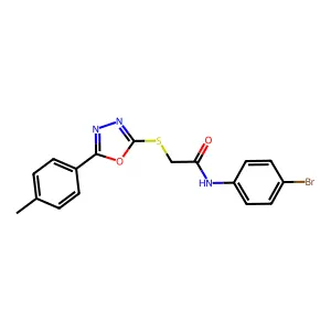 N-(4-bromophenyl)-2-((5-(p-tolyl)-1,3,4-oxadiazol-2-yl)thio)acetamide structure
