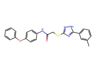 N-(4-Phenoxyphenyl)-2-((3-(m-tolyl)-1H-1,2,4-triazol-5-yl)thio)acetamide structure