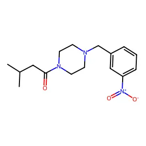 3-Methyl-1-[4-(3-nitrobenzyl)piperazin-1-yl]butan-1-one structure