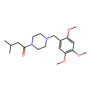 3-Methyl-1-[4-(2,4,5-trimethoxy-benzyl)-piperazin-1-yl]-butan-1-one structure