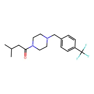 3-Methyl-1-[4-(4-trifluoromethyl-benzyl)-piperazin-1-yl]-butan-1-one structure