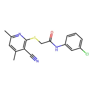 N-(3-Chlorophenyl)-2-((3-cyano-4,6-dimethylpyridin-2-yl)thio)acetamide structure
