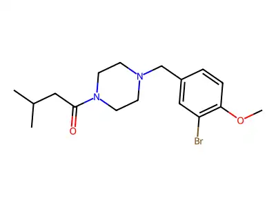 1-[4-[(3-Bromo-4-methoxyphenyl)methyl]piperazin-1-yl]-3-methylbutan-1-one structure