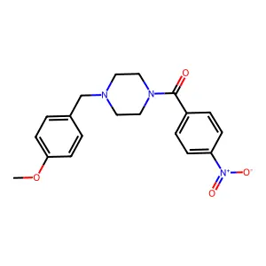 [4-(4-Methoxy-benzyl)-piperazin-1-yl]-(4-nitro-phenyl)-methanone structure