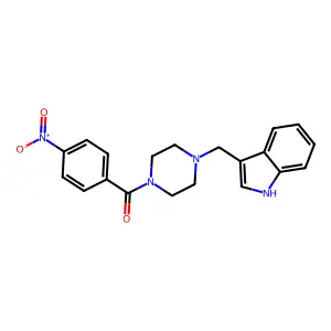 [4-(1H-indol-3-ylmethyl)piperazin-1-yl]-(4-nitrophenyl)methanone structure