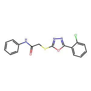 2-((5-(2-Chlorophenyl)-1,3,4-oxadiazol-2-yl)thio)-N-phenylacetamide structure