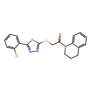 2-((5-(2-chlorophenyl)-1,3,4-oxadiazol-2-yl)thio)-1-(3,4-dihydroquinolin-1(2H)-yl)ethanone structure