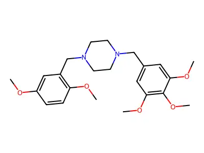 1-[(2,5-Dimethoxyphenyl)methyl]-4-[(3,4,5-trimethoxyphenyl)methyl]piperazine structure