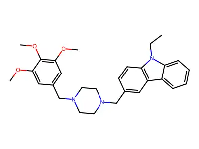 9-Ethyl-3-[[4-[(3,4,5-trimethoxyphenyl)methyl]piperazin-1-yl]methyl]carbazole structure