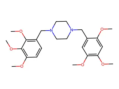 1-[(2,3,4-Trimethoxyphenyl)methyl]-4-[(2,4,5-trimethoxyphenyl)methyl]piperazine structure