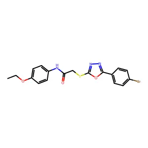 2-((5-(4-Bromophenyl)-1,3,4-oxadiazol-2-yl)thio)-N-(4-ethoxyphenyl)acetamide structure