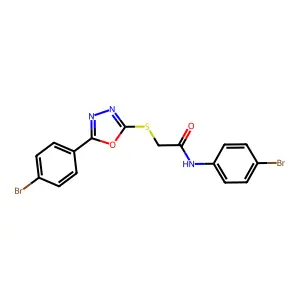 N-(4-Bromophenyl)-2-((5-(4-bromophenyl)-1,3,4-oxadiazol-2-yl)thio)acetamide structure