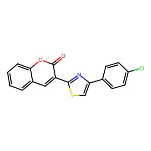 3-[4-(4-chlorophenyl)-1,3-thiazol-2-yl]-2H-chromen-2-one structure