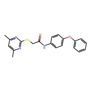 2-((4,6-Dimethylpyrimidin-2-yl)thio)-N-(4-phenoxyphenyl)acetamide structure