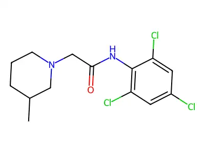 2-(3-methylpiperidin-1-yl)-N-(2,4,6-trichlorophenyl)acetamide structure