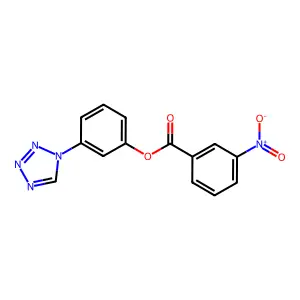 3-Nitro-benzoic acid 3-tetrazol-1-yl-phenyl ester structure