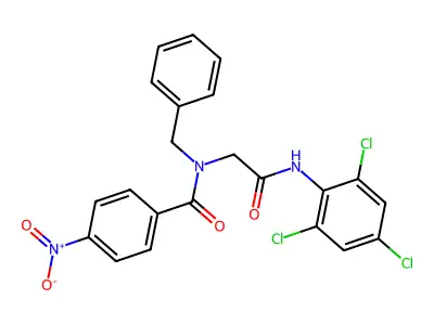 N-Benzyl-4-nitro-N-[(2,4,6-trichloro-phenylcarbamoyl)-methyl]-benzamide structure