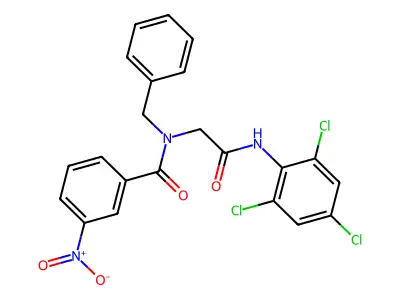 N-Benzyl-3-nitro-N-[(2,4,6-trichloro-phenylcarbamoyl)-methyl]-benzamide structure