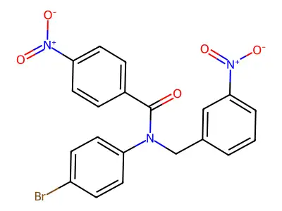 N-(4-Bromo-phenyl)-4-nitro-N-(3-nitro-benzyl)-benzamide structure