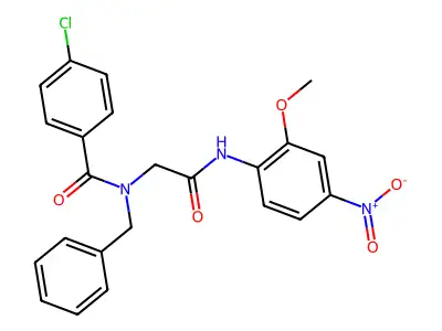 N-Benzyl-4-chloro-N-[(2-methoxy-4-nitro-phenylcarbamoyl)-methyl]-benzamide structure