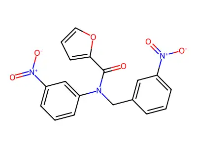 Furan-2-carboxylic acid (3-nitro-benzyl)-(3-nitro-phenyl)-amide structure