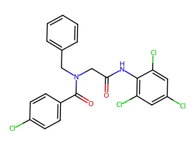N-Benzyl-4-chloro-N-[(2,4,6-trichloro-phenylcarbamoyl)-methyl]-benzamide structure