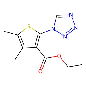ethyl 4,5-dimethyl-2-(1H-tetrazol-1-yl)thiophene-3-carboxylate structure